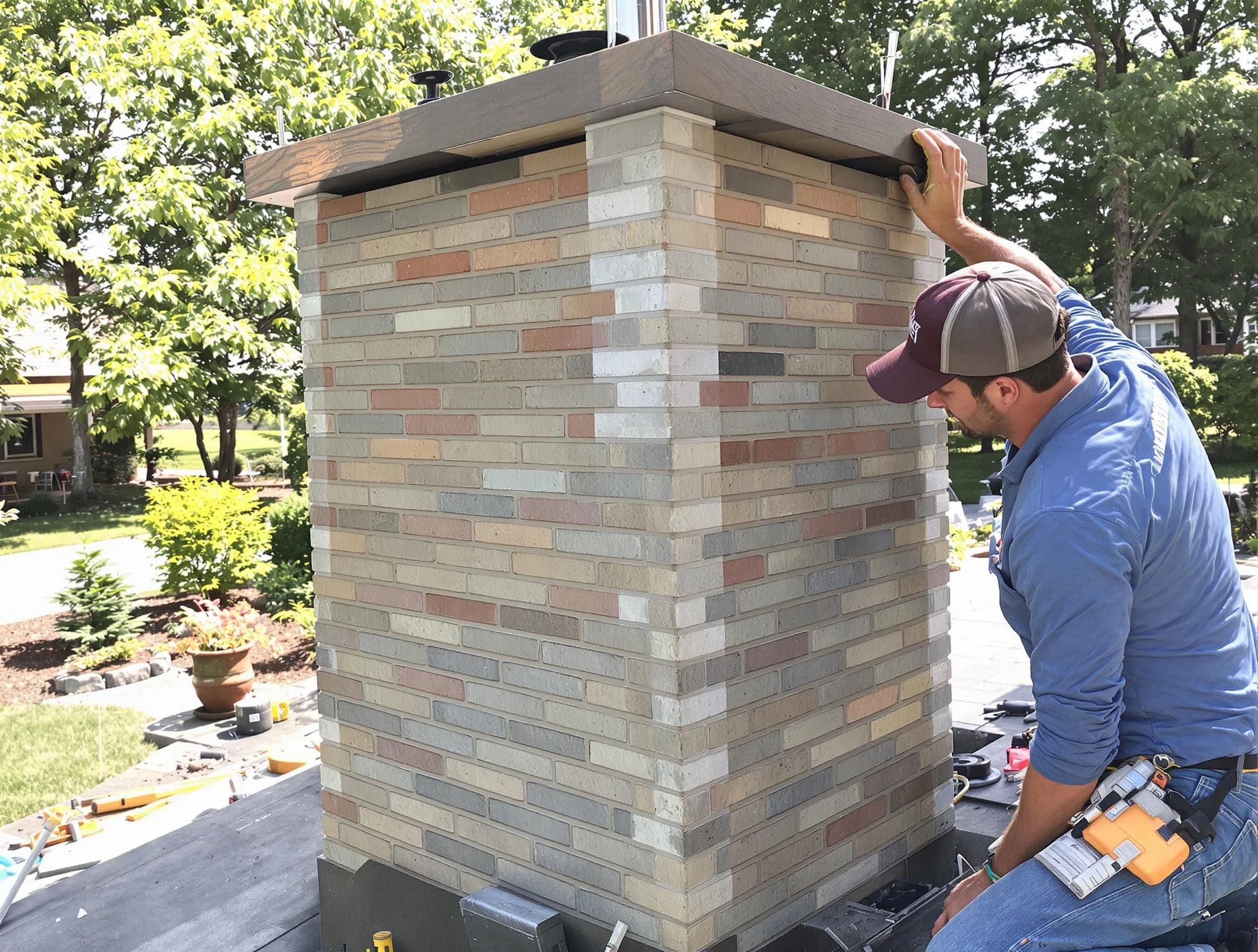 Tewksbury Chimney Sweep completing a modern chimney remodel in Tewksbury, MA