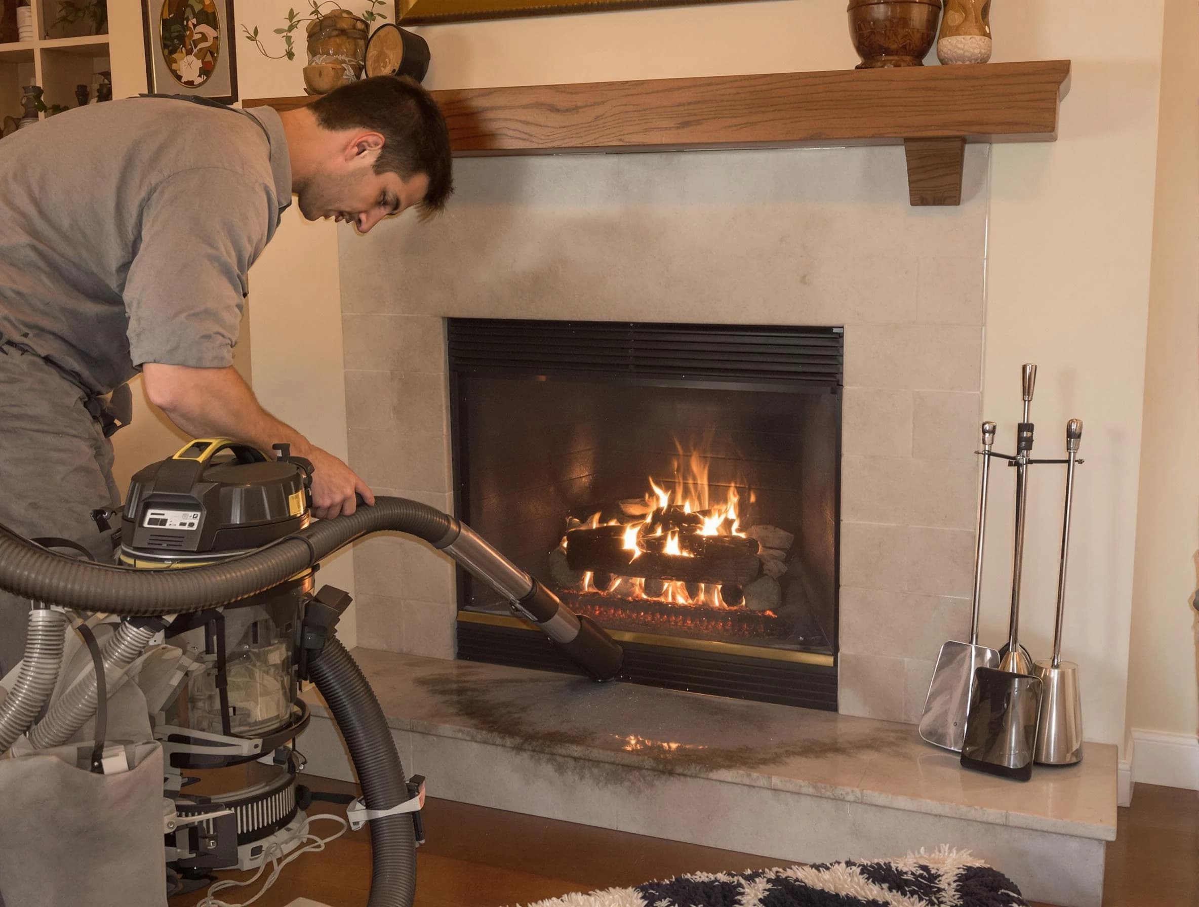 Routine fireplace upkeep by Tewksbury Chimney Sweep in Tewksbury, MA