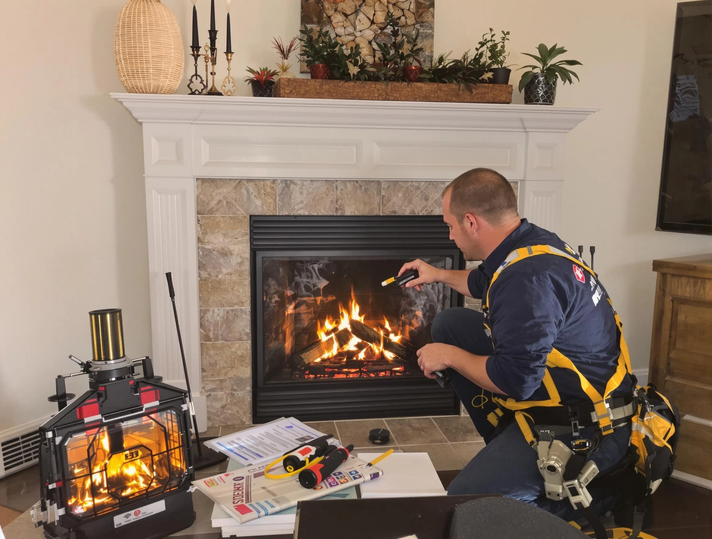 Safety-focused fireplace inspection by Tewksbury Chimney Sweep in Tewksbury, MA
