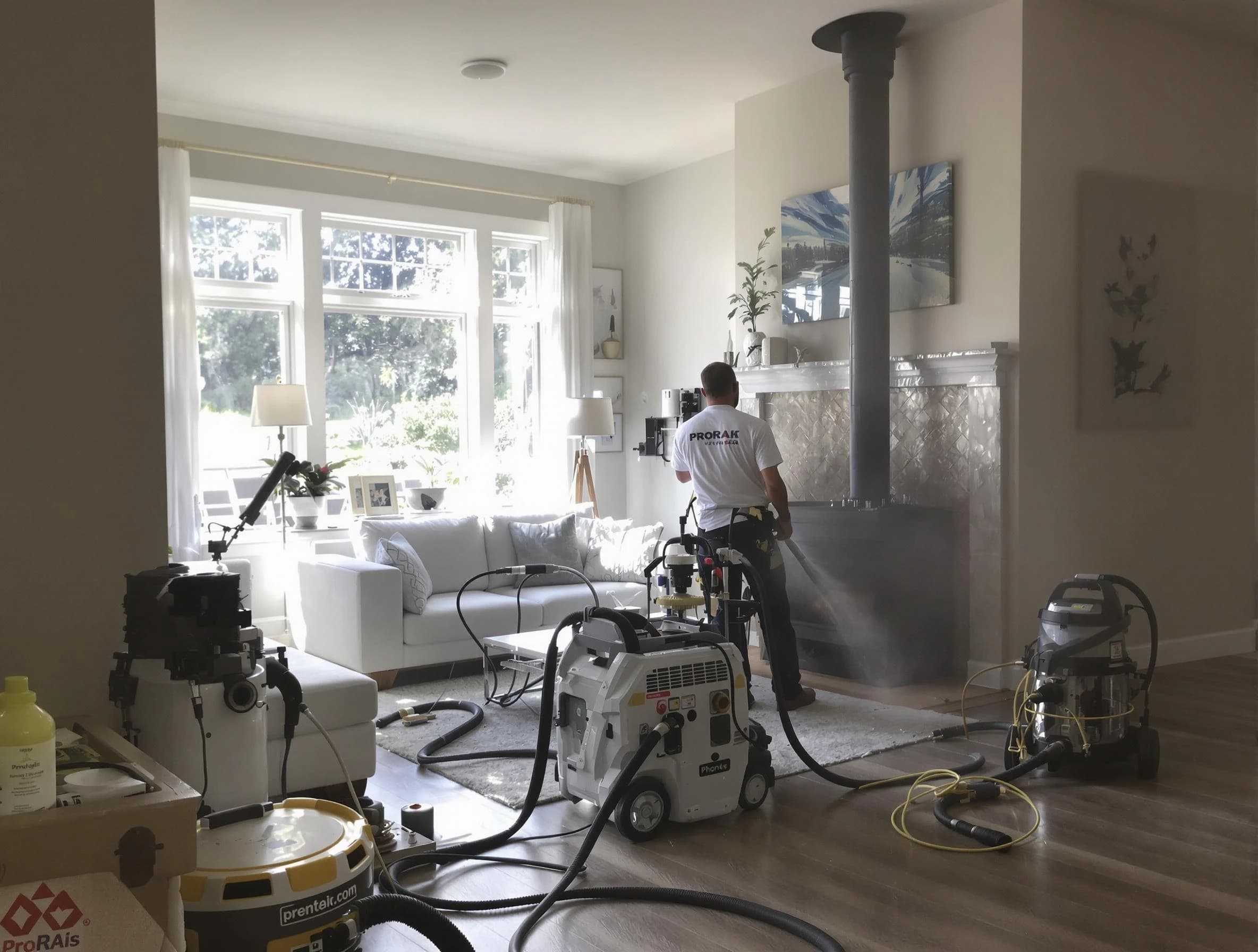 Soot removal service by Tewksbury Chimney Sweep for a fireplace in Tewksbury, MA