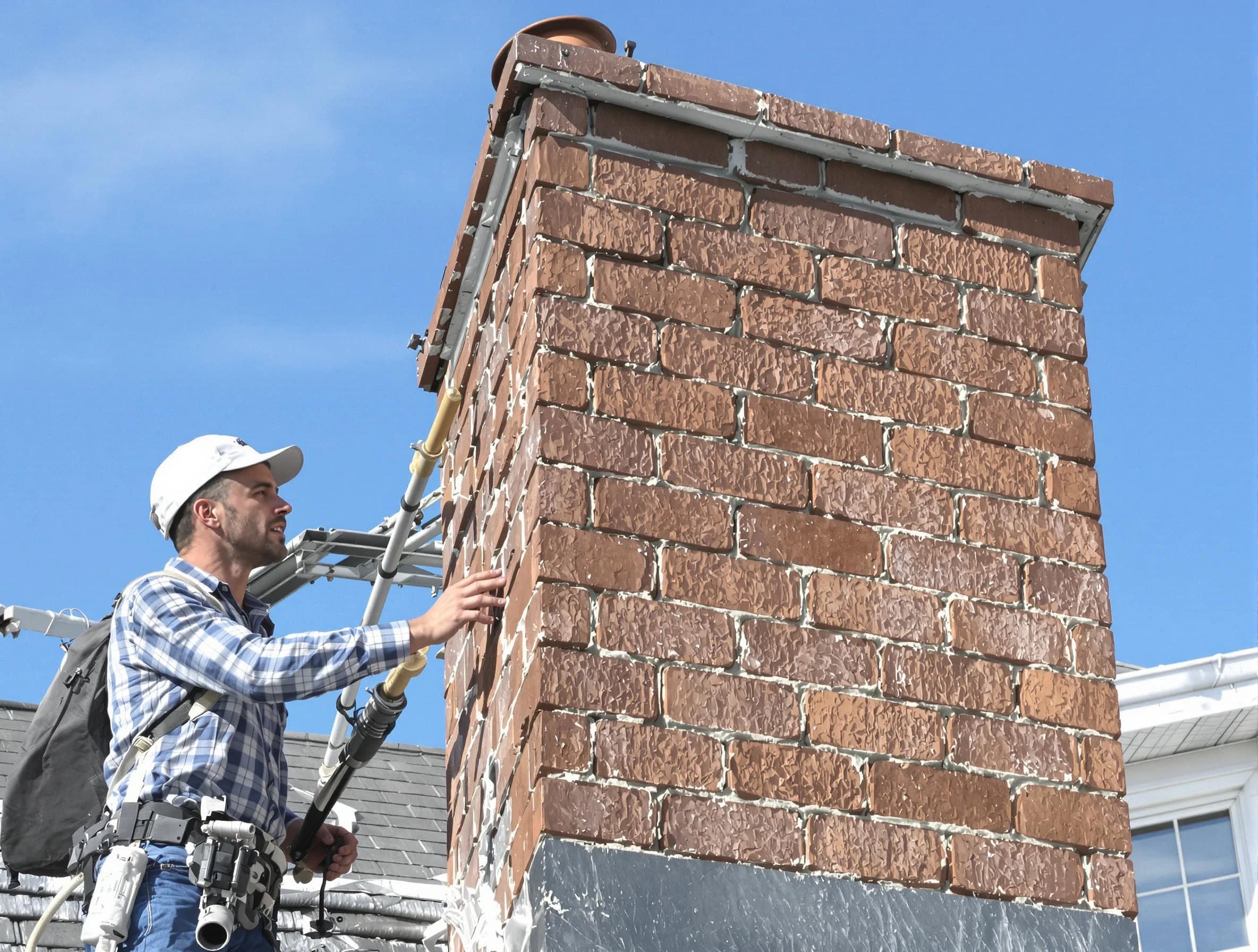 Brickwork for a chimney rebuild by Tewksbury Chimney Sweep in Tewksbury, MA