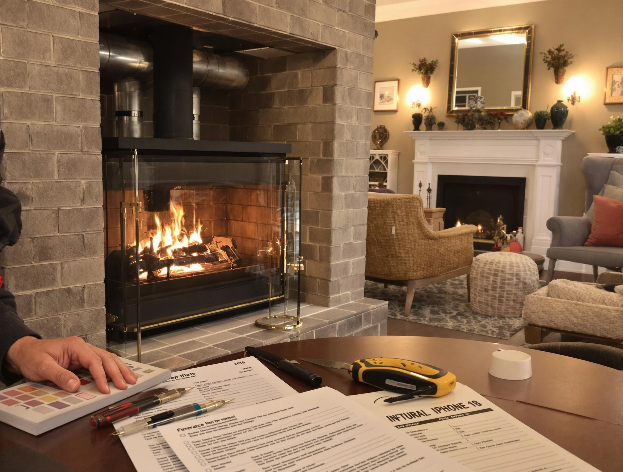 Tewksbury Chimney Sweep verifying fireplace safety measures in Tewksbury, MA